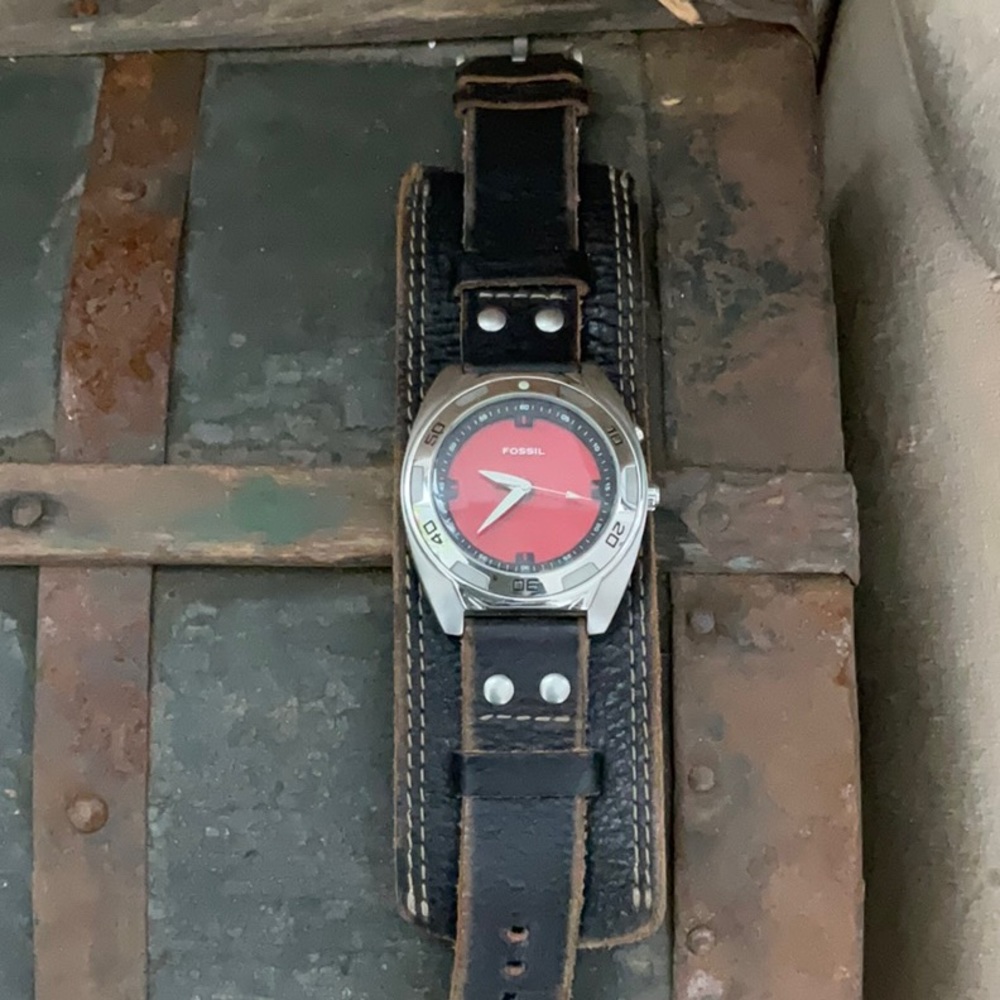 Leather Band Steampunk Fossil Watch